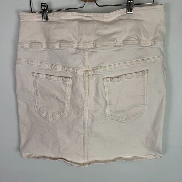 Rebecca Minkoff Callie Denim Tie Waist Mini Skirt Pale Light Pink XXL - Picture 3 of 7
